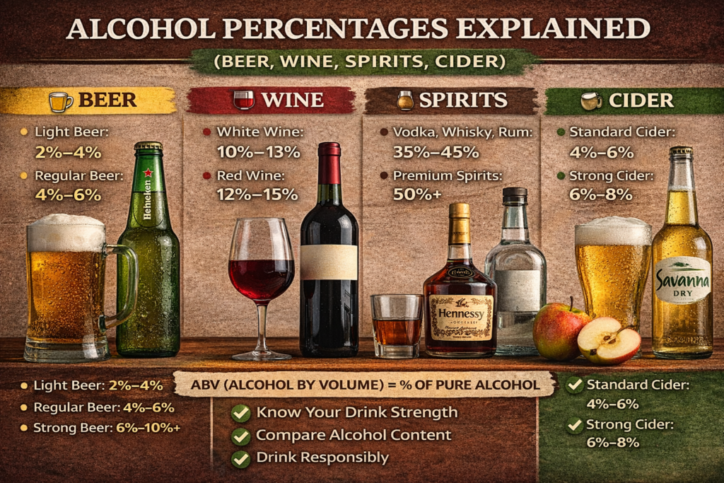 Alcohol percentages explained