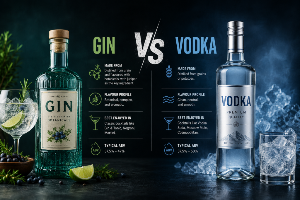 difference between gin and vodka